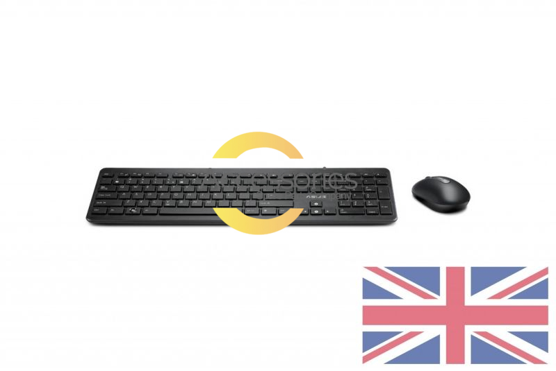 Teclado negro QWERTY Británico W2000 y mouse