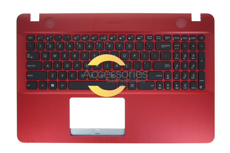 Clavier rouge QWERTY américain de PC portable Asus