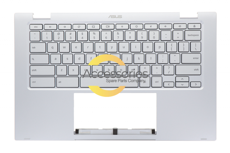 Teclado retroiluminado QWERTY plateado Chromebook Flip Asus
