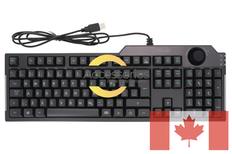 Teclado gamer canadiense QWERTY negro con cable para torre ROG