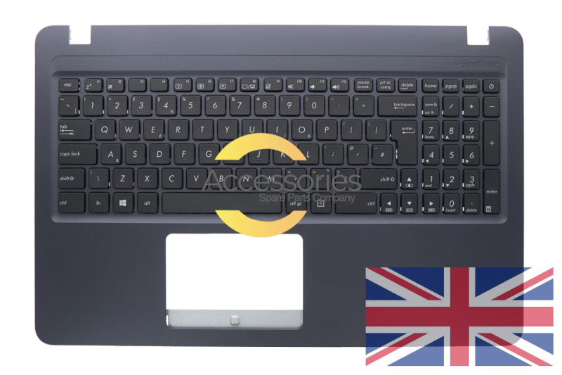 Teclado gris oscuro QWERTY del Reino Unido VivoBook Asus